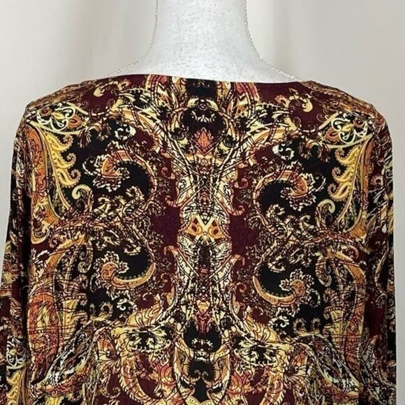 J Jill Paisley Black Brown Boho Forest Fairy Drop Waist Dress NWOT Size L - Picture 7 of 13